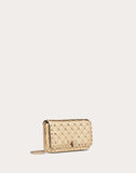 WOMEN'S VALENTINO GARAVANI SMALL ROCKSTUD SPIKE METALLIC NAPPA CHAIN BAG GOLD