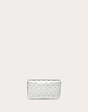 WOMEN'S VALENTINO GARAVANI SMALL ROCKSTUD SPIKE METALLIC NAPPA CHAIN BAG SILVER