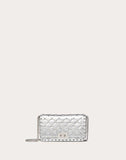 WOMEN'S VALENTINO GARAVANI SMALL ROCKSTUD SPIKE METALLIC NAPPA CHAIN BAG SILVER