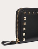 WOMEN'S VALENTINO GARAVANI ROCKSTUD CONTINENTAL WALLET BLACK