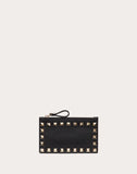 WOMEN'S VALENTINO GARAVANI ROCKSTUD CALFSKIN COIN PURSE AND CARDHOLDER BLACK