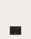 WOMEN'S VALENTINO GARAVANI ROCKSTUD CALFSKIN CARDHOLDER BLACK