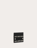 WOMEN'S VALENTINO GARAVANI ROCKSTUD CALFSKIN CARDHOLDER BLACK
