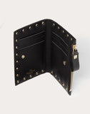 WOMEN'S VALENTINO GARAVANI ROCKSTUD CALFSKIN COIN PURSE AND CARDHOLDER BLACK