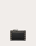 WOMEN'S VALENTINO GARAVANI ROCKSTUD CALFSKIN COIN PURSE AND CARDHOLDER BLACK