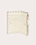 WOMEN'S VALENTINO GARAVANI ROCKSTUD CALFSKIN COIN PURSE AND CARDHOLDER LIGHT IVORY