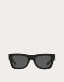 MEN'S VALENTINO VLTN SQUARE FRAME ACETATE SUNGLASSES BLACK