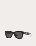 MEN'S VALENTINO VLTN SQUARE FRAME ACETATE SUNGLASSES BLACK