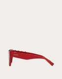 MEN'S VALENTINO GARAVANI SQUARED FRAME ACETATE SUNGLASSES RED