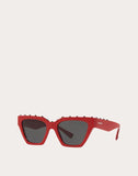 MEN'S VALENTINO GARAVANI SQUARED FRAME ACETATE SUNGLASSES RED