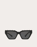 MEN'S VALENTINO SQUARED FRAME ACETATE SUNGLASSES BLACK