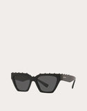 MEN'S VALENTINO SQUARED FRAME ACETATE SUNGLASSES BLACK