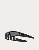 MEN'S VALENTINO VLTN WRAP SHIELD ACETATE SUNGLASSES BLACK