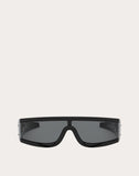 MEN'S VALENTINO VLTN WRAP SHIELD ACETATE SUNGLASSES BLACK
