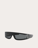 MEN'S VALENTINO VLTN WRAP SHIELD ACETATE SUNGLASSES BLACK
