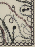 WOMEN'S ALEXANDER McQUEEN CHANDELIER SKULL SHAWL IVORY/GRAY