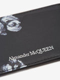 MEN'S ALEXANDER McQUEEN SKULL ROSE CARD HOLDER BLACK