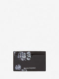 MEN'S ALEXANDER McQUEEN SKULL ROSE CARD HOLDER BLACK