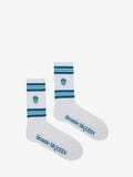 MEN'S ALEXANDER McQUEEN SKULL SPORT SOCKS IVORY/SKY BLUE