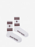 MEN'S ALEXANDER McQUEEN SKULL SPORT SOCKS WHITE/BORDEAUX