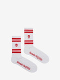 MEN'S ALEXANDER McQUEEN SKULL SPORT SOCKS OPTIC WHITE/RED