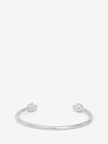WOMEN'S ALEXANDER McQUEEN THIN TWIN SKULL BRACELET SILVER