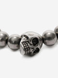 MEN'S ALEXANDER McQUEEN SKULL MULTIBEADED BRACELET SILVER