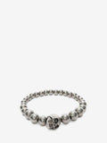 MEN'S ALEXANDER McQUEEN SKULL MULTIBEADED BRACELET SILVER