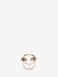 WOMEN'S ALEXANDER McQUEEN TWIN SKULL DOUBLE RING LIGHT GOLD
