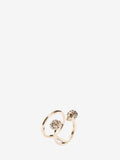 WOMEN'S ALEXANDER McQUEEN TWIN SKULL DOUBLE RING LIGHT GOLD