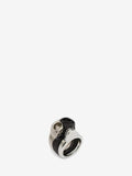 MEN'S ALEXANDER McQUEEN DIVIDED SKULL RING BLACK/SILVER