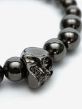 MEN'S ALEXANDER McQUEEN SKULL MULTI BEADED BRACELET SILVER