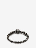 MEN'S ALEXANDER McQUEEN SKULL MULTI BEADED BRACELET SILVER
