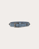 MEN'S VALENTINO GARAVANI ROCKSTUD LEATHER BRACELET WITH RUTHENIUM STUDS GREY