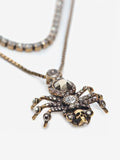 WOMEN'S ALEXANDER McQUEEN PAVÉ SPIDER NECKLACE ANTIQUE GOLD
