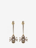 WOMEN'S ALEXANDER McQUEEN PAVÉ SPIDER CHAIN EARRINGS ANTIQUE GOLD