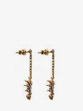 WOMEN'S ALEXANDER McQUEEN PAVÉ SPIDER CHAIN EARRINGS ANTIQUE GOLD