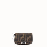 MEN'S FENDI NANO BAGUETTE CHARM Brown fabric charm