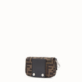 MEN'S FENDI NANO BAGUETTE CHARM Brown fabric charm