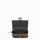 MEN'S FENDI NANO BAGUETTE CHARM Brown fabric charm
