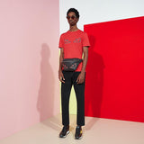 MEN'S FENDI SNEAKER Black and yellow leather lace-up