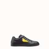 MEN'S FENDI SNEAKER Black and yellow leather low-tops