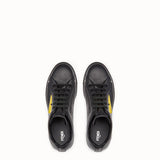 MEN'S FENDI SNEAKER Black and yellow leather low-tops