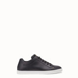 MEN'S FENDI SNEAKER Black leather low-tops