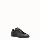 MEN'S FENDI SNEAKER Black leather low-tops