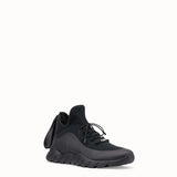 MEN'S FENDI SNEAKER Black technical knit fabric high-tops