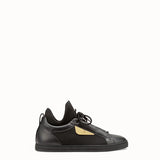 MEN'S FENDI SNEAKER Black leather and tech fabric high-tops
