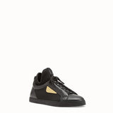 MEN'S FENDI SNEAKER Black leather and tech fabric high-tops