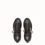 MEN'S FENDI SNEAKER Black leather and tech fabric high-tops