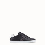 MEN'S FENDI SNEAKER Black leather low-tops